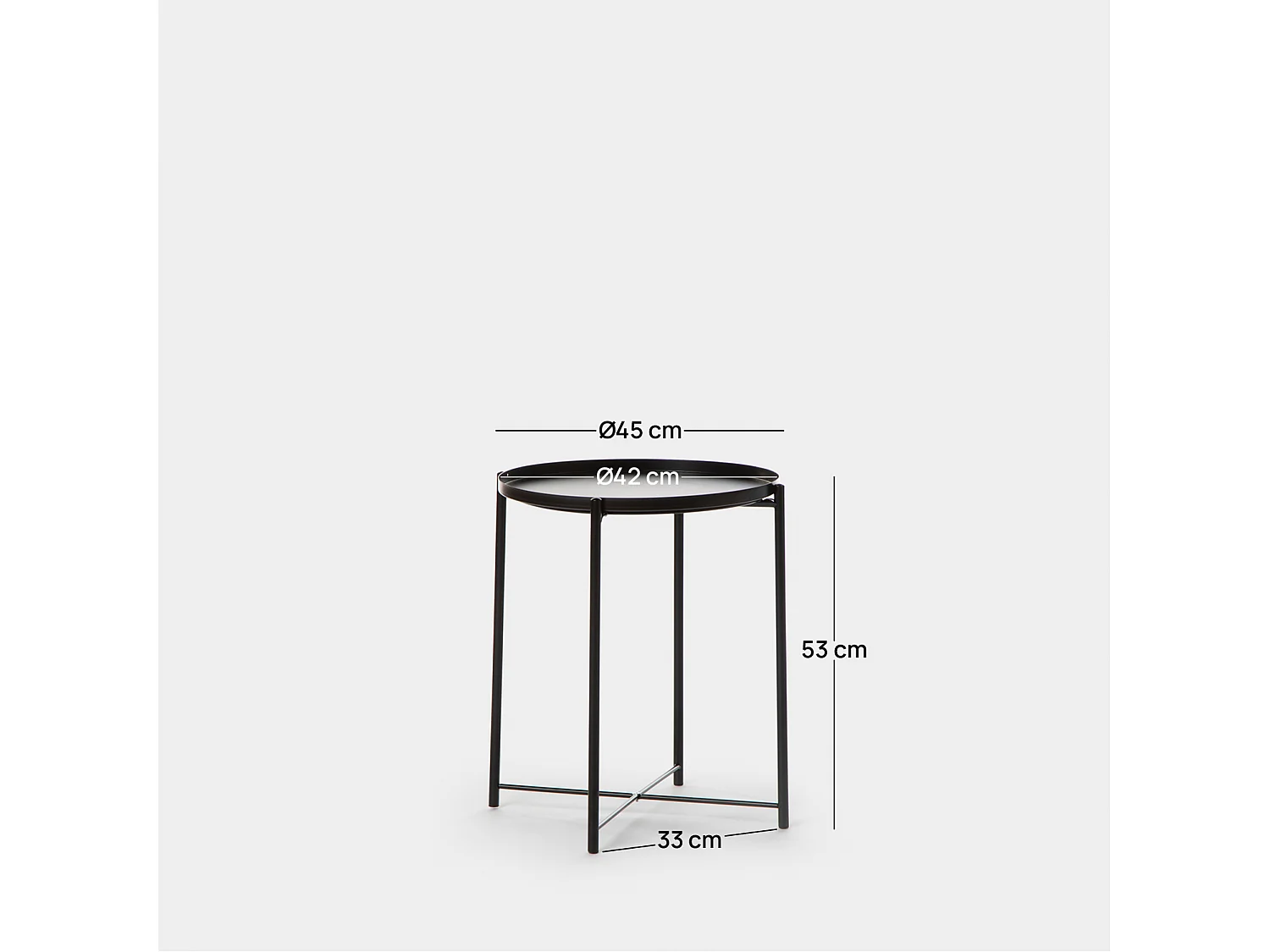 Mesita auxiliar de Metal Negro 52 x 42- Maika
