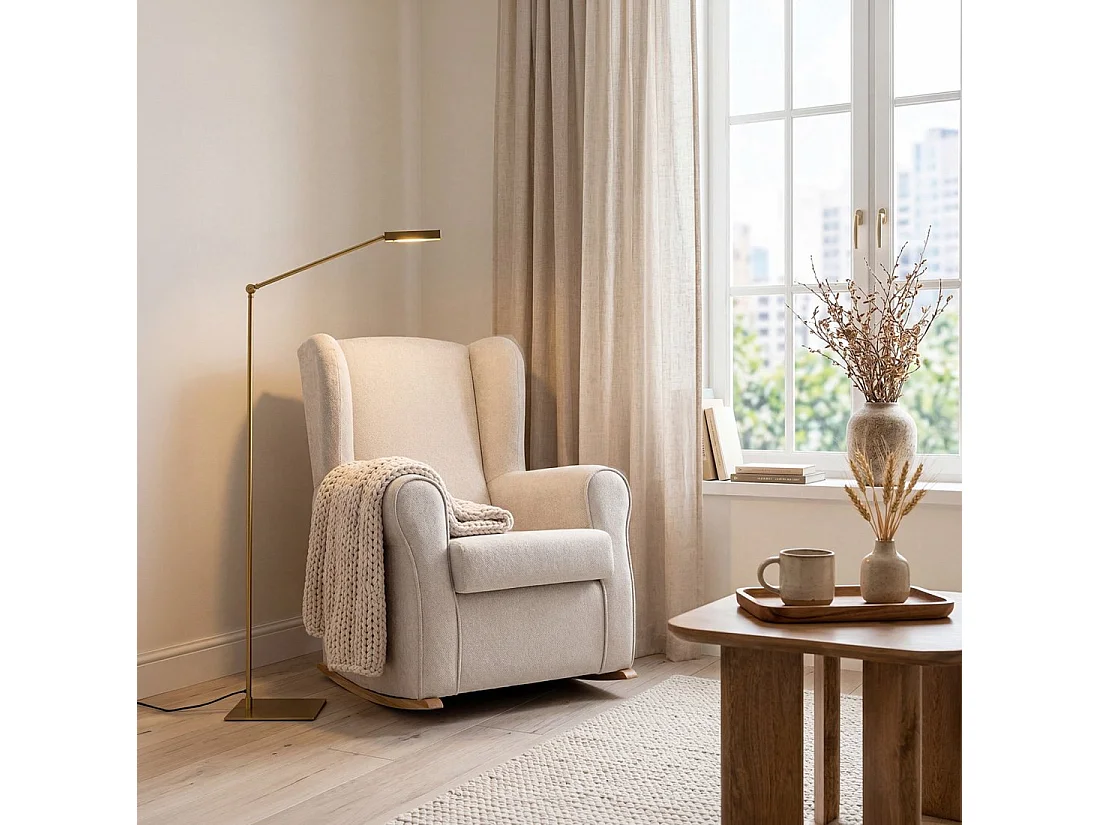 Fauteuil d'allaitement en tissu beige topo 76x98 cm-Lily
