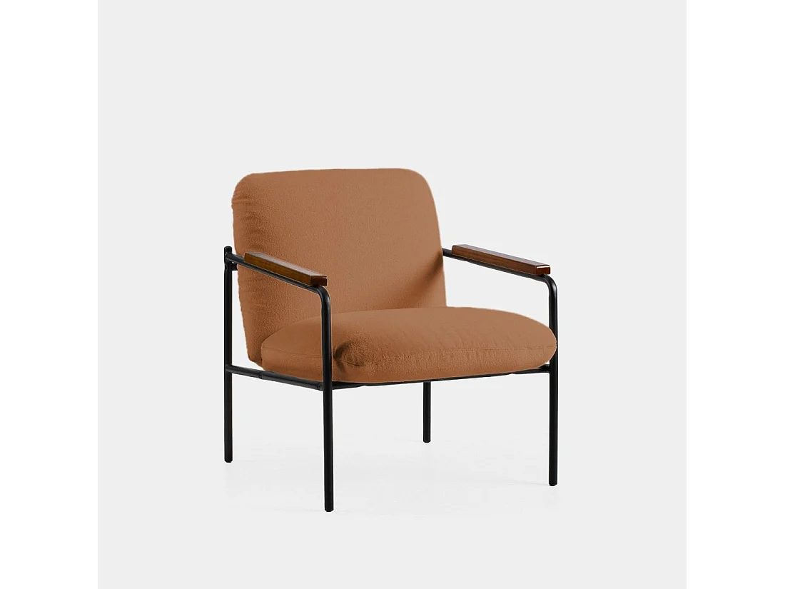 Fauteuil de lecture en tissu terracotta 69x82 cm-Kai