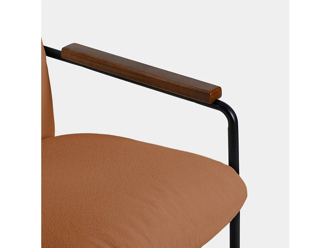 Fauteuil de lecture en tissu terracotta 69x82 cm-Kai