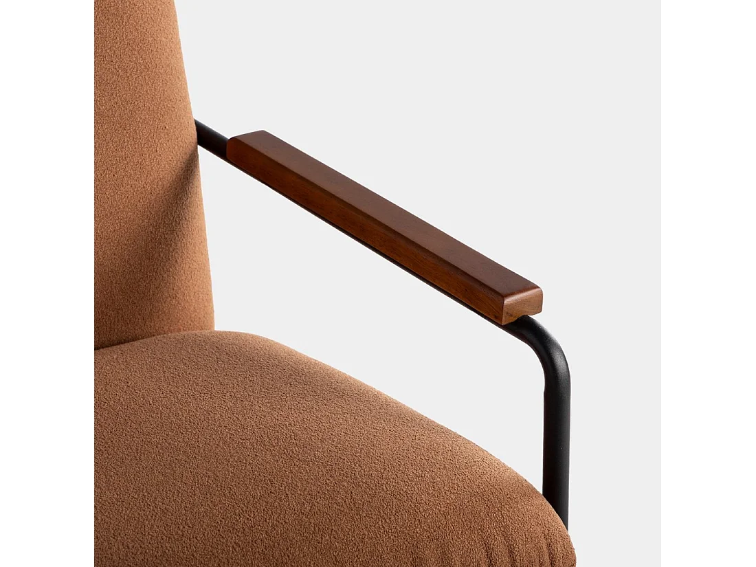 Fauteuil de lecture en tissu terracotta 69x82 cm-Kai