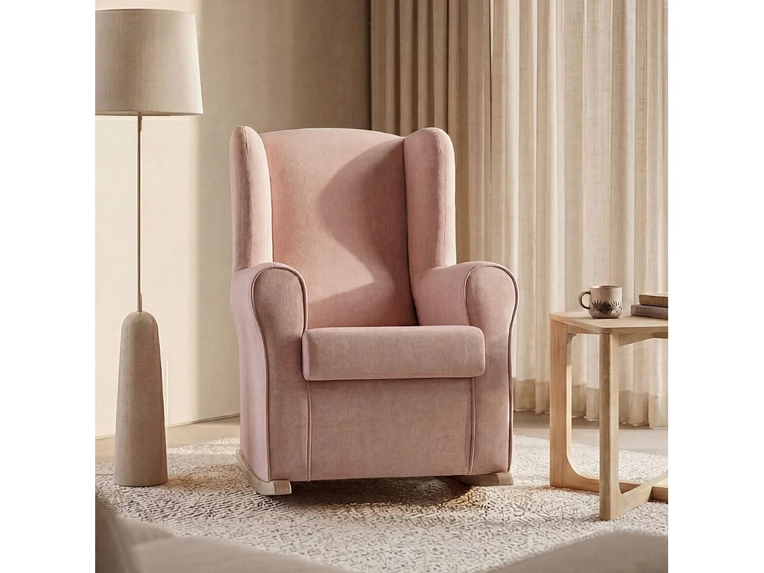 Fauteuil d'allaitement en tissu rose 76x98 cm-Lily