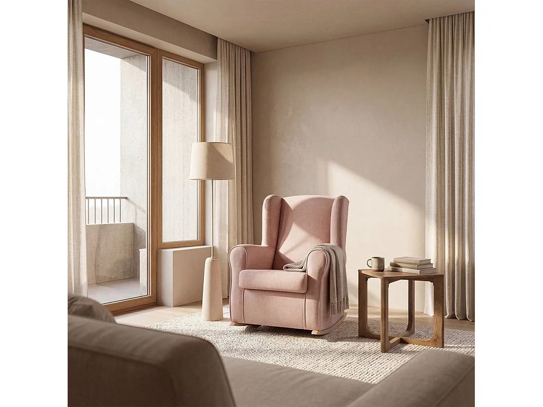 Fauteuil d'allaitement en tissu rose 76x98 cm-Lily