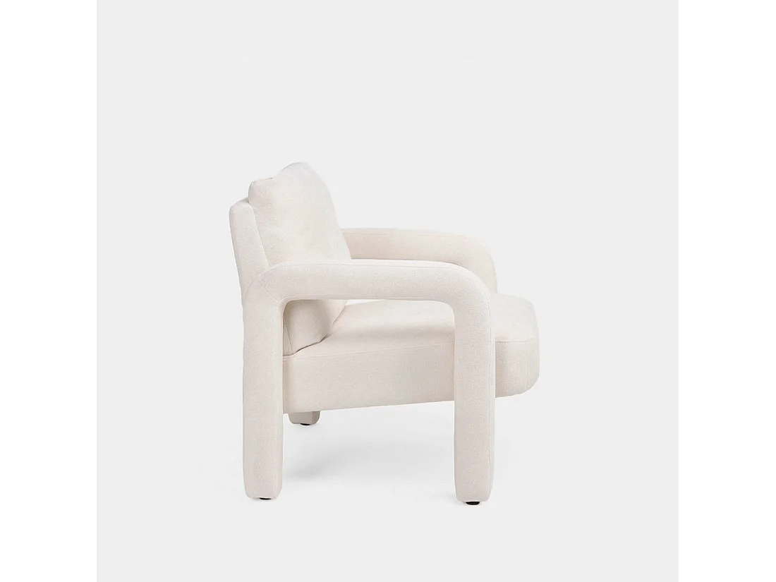 Fauteuil de lecture en tissu beige 72x81 cm-Runa