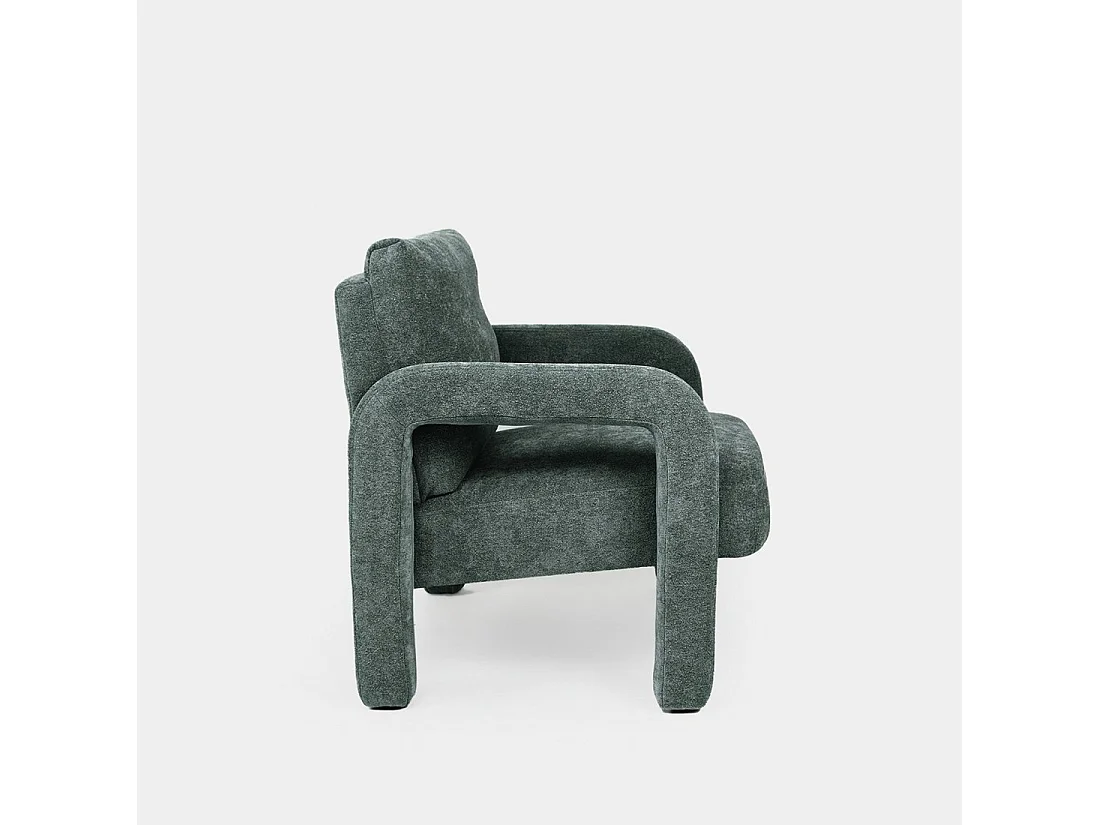 Fauteuil de lecture en tissu vert foncé 72x81 cm-Runa