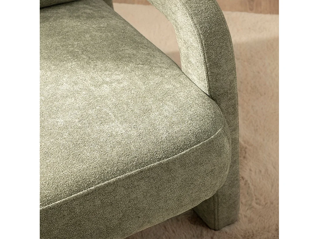 Fauteuil de lecture en tissu vert 72x81 cm-Runa