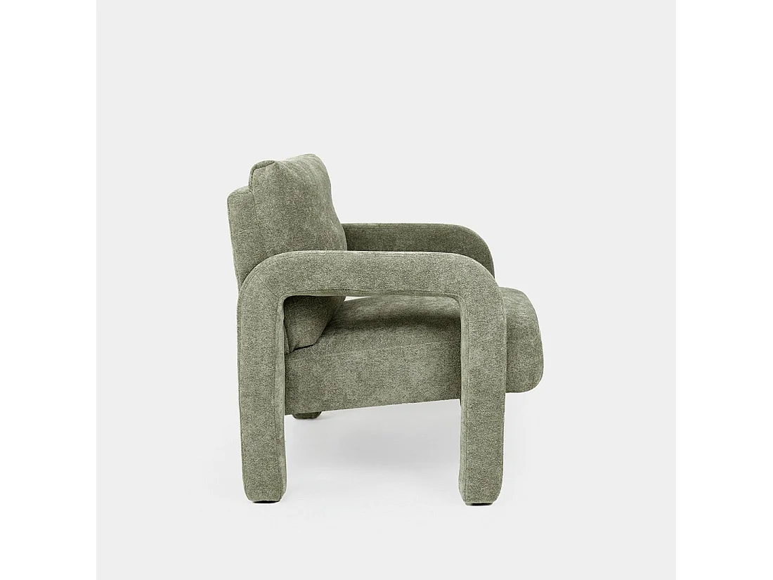 Fauteuil de lecture en tissu vert 72x81 cm-Runa