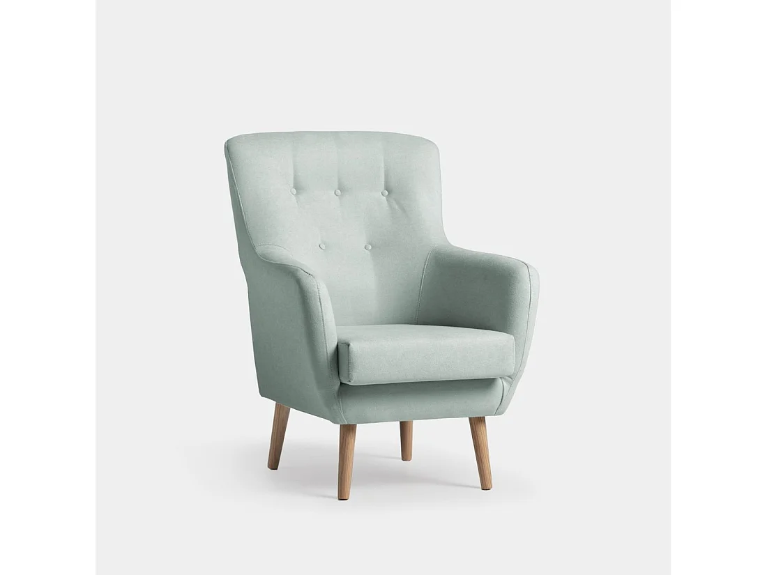 Fauteuil de lecture en tissu menthe 73x100 cm-Astrid