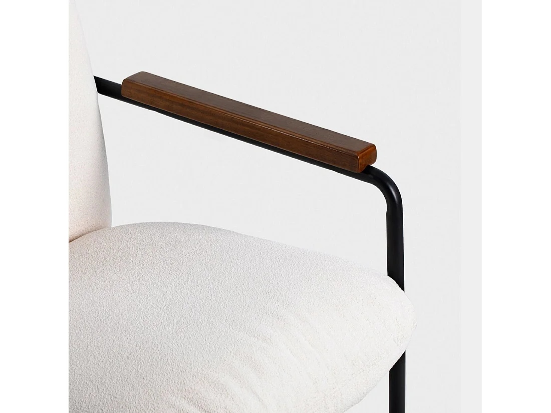 Fauteuil de lecture en tissu beige 69x82 cm-Kai