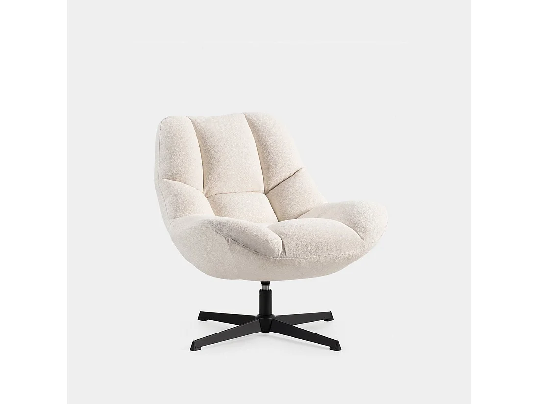 Fauteuil pivotant en tissu beige 77x86 cm-Kato