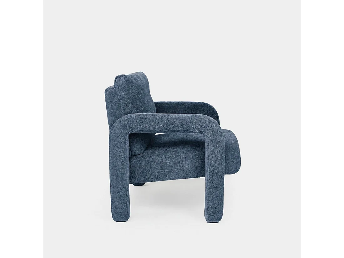 Fauteuil de lecture en tissu bleu 72x81 cm-Runa