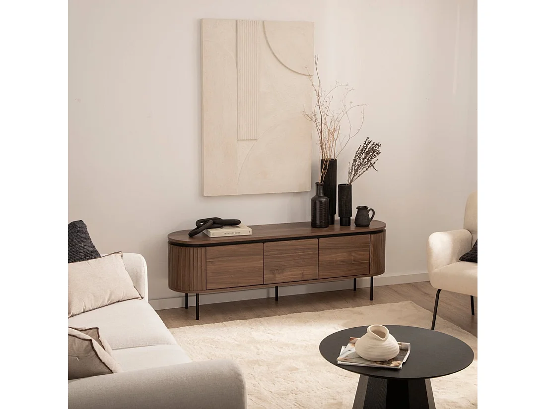 Mueble TV de Madera Nogal 55 x 160- Helios
