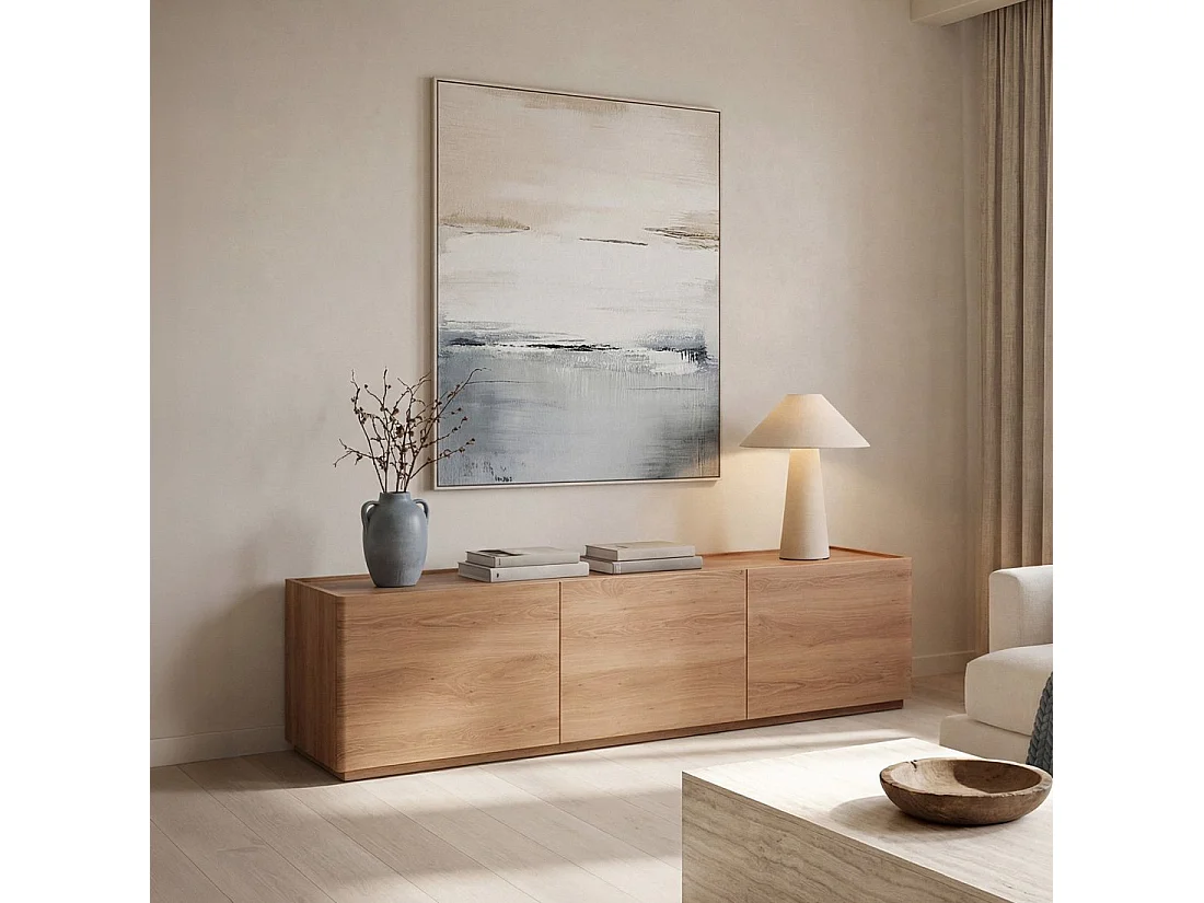 Meuble TV en bois naturel 180x47 cm-Einar