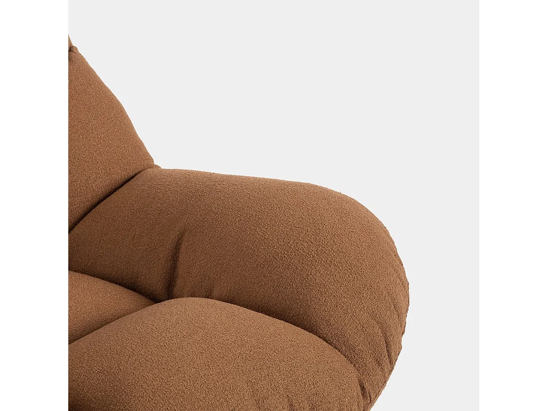Fauteuil pivotant en tissu terracotta 77x86 cm-Kato