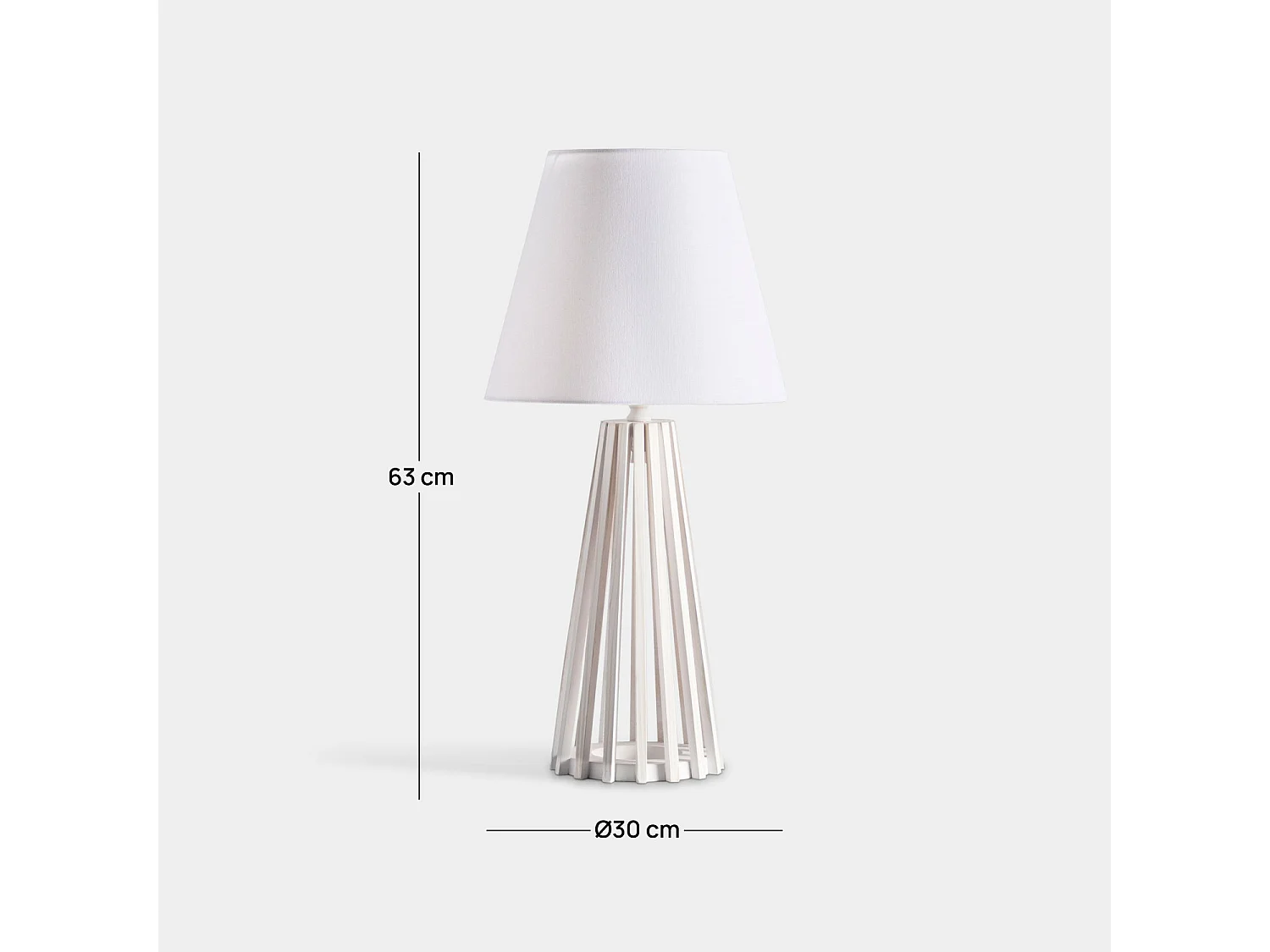 Lámpara de mesa de Madera Blanco 63 x 30- Auna