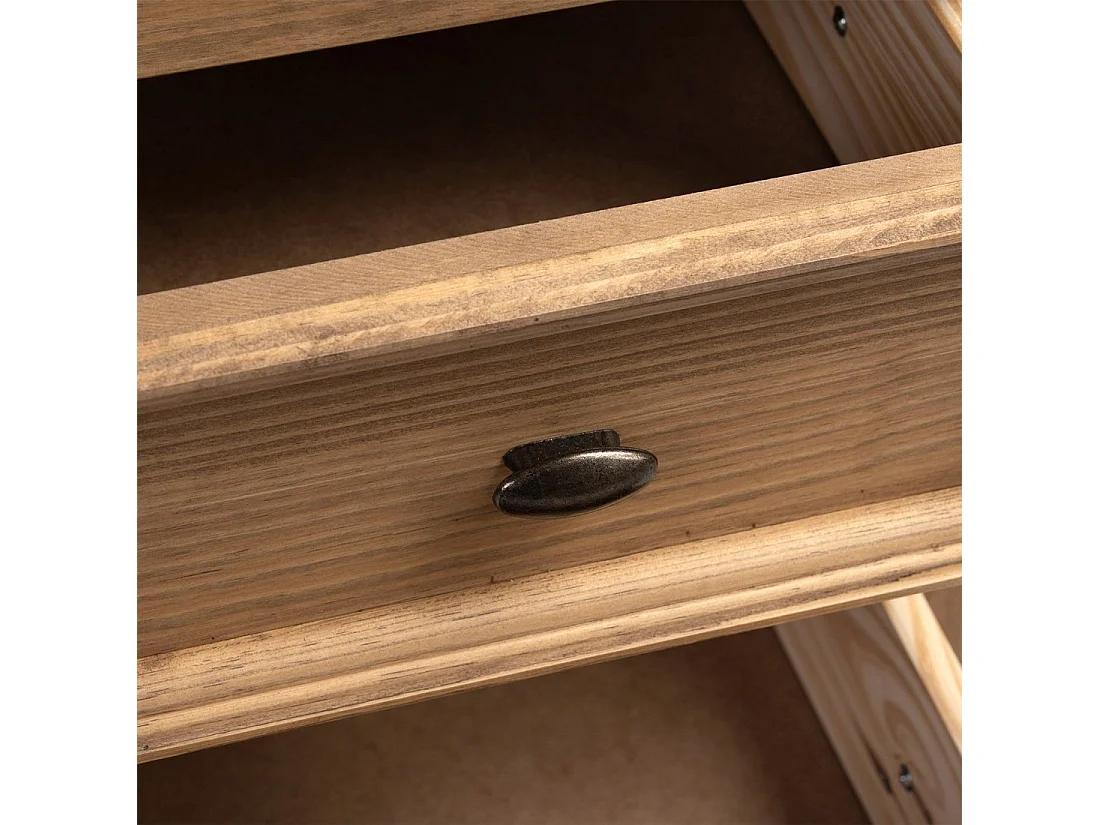 Mesita de noche 2 cajones de Madera Natural 57 x 42- Serena