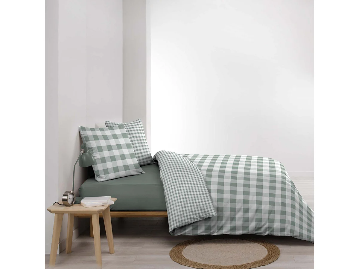 Parure de Lit 3 Pièces "Victoire" 240x220cm Vert Sauge