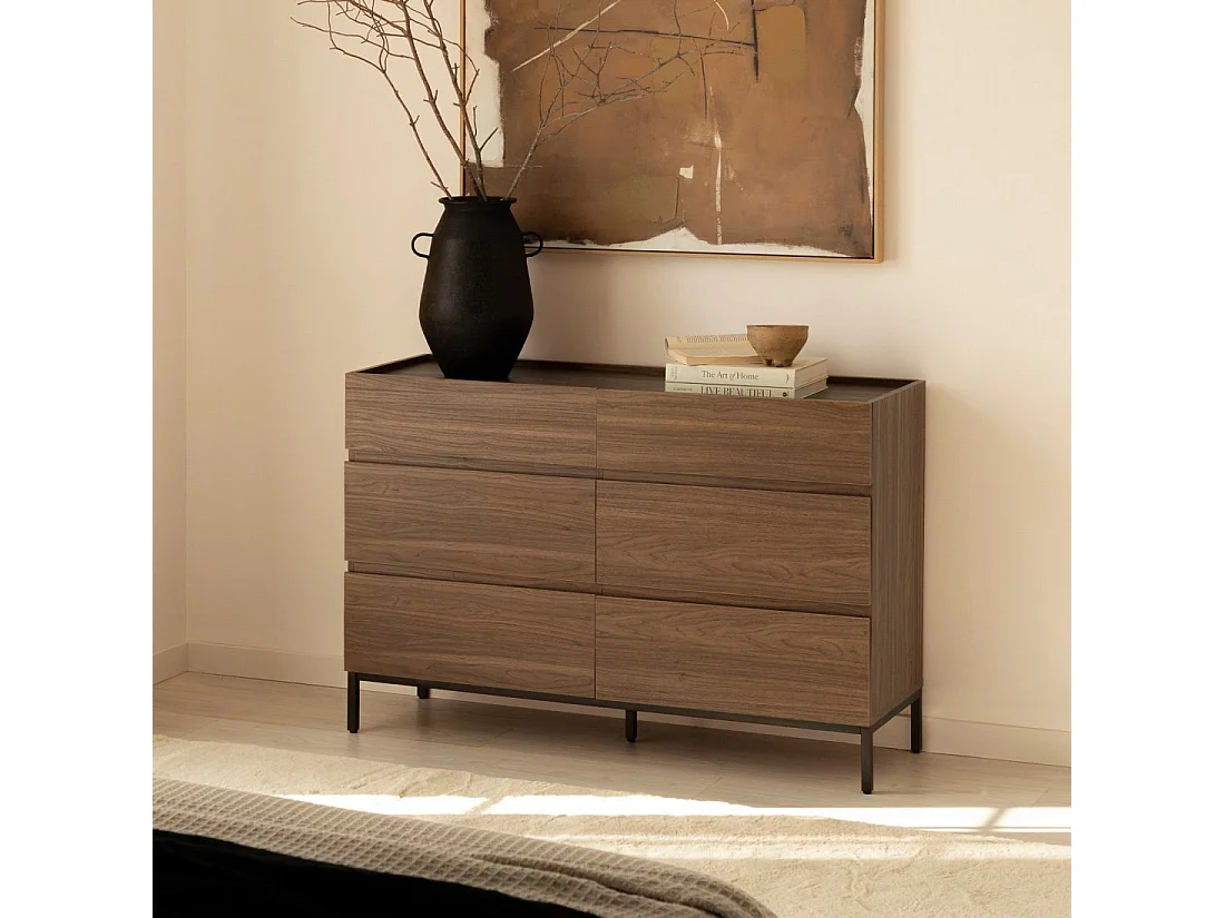 Cómoda doble de Madera Nogal 80 x 120- Peyton