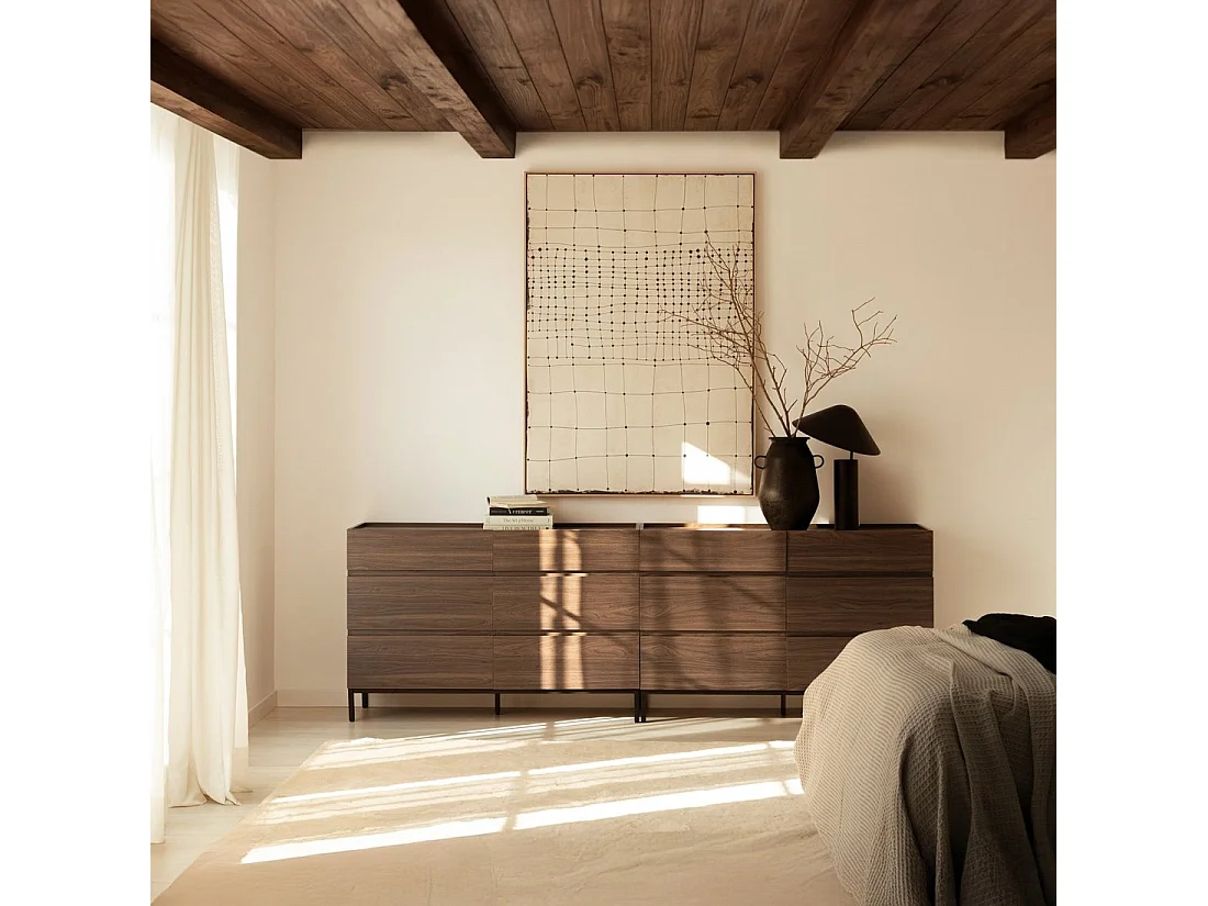 Cómoda doble de Madera Nogal 80 x 120- Peyton