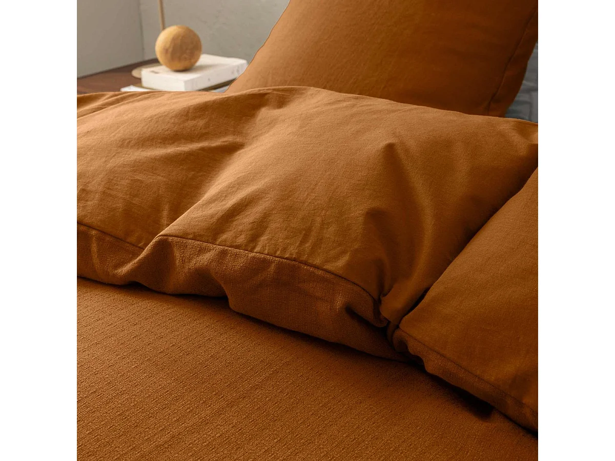 Parure de Lit 3 Pièces "Clara" 260x240cm Caramel