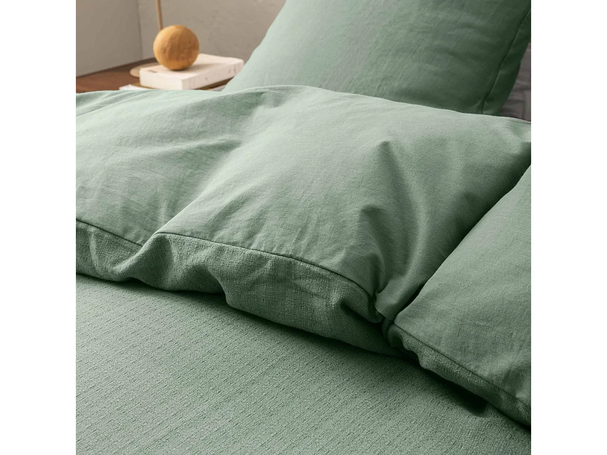 Parure de Lit 3 Pièces "Clara" 240x220cm Vert Cèdre