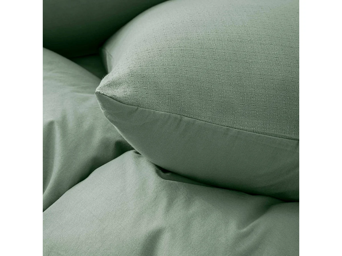 Parure de Lit 3 Pièces "Clara" 240x220cm Vert Cèdre