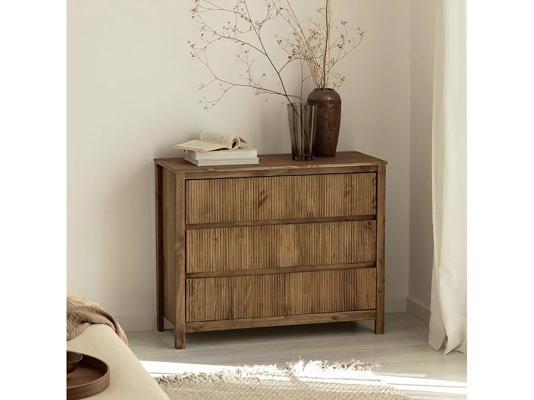 Cómoda de Madera Nogal 80 x 100- Hanne