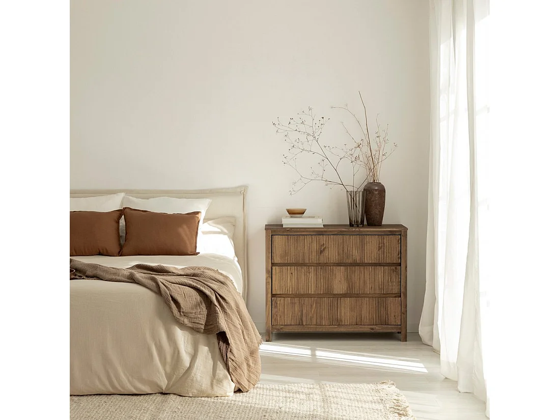 Cómoda de Madera Nogal 80 x 100- Hanne