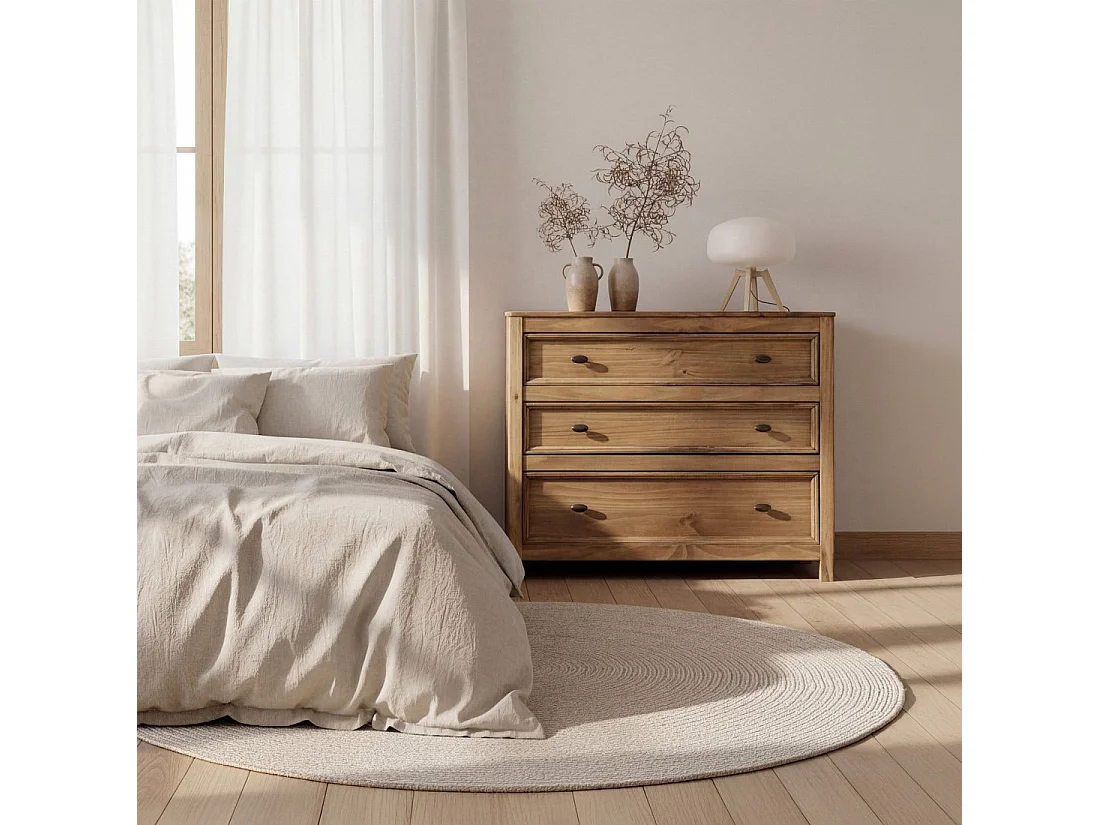 Cómoda de Madera Natural 77 x 93- Serena
