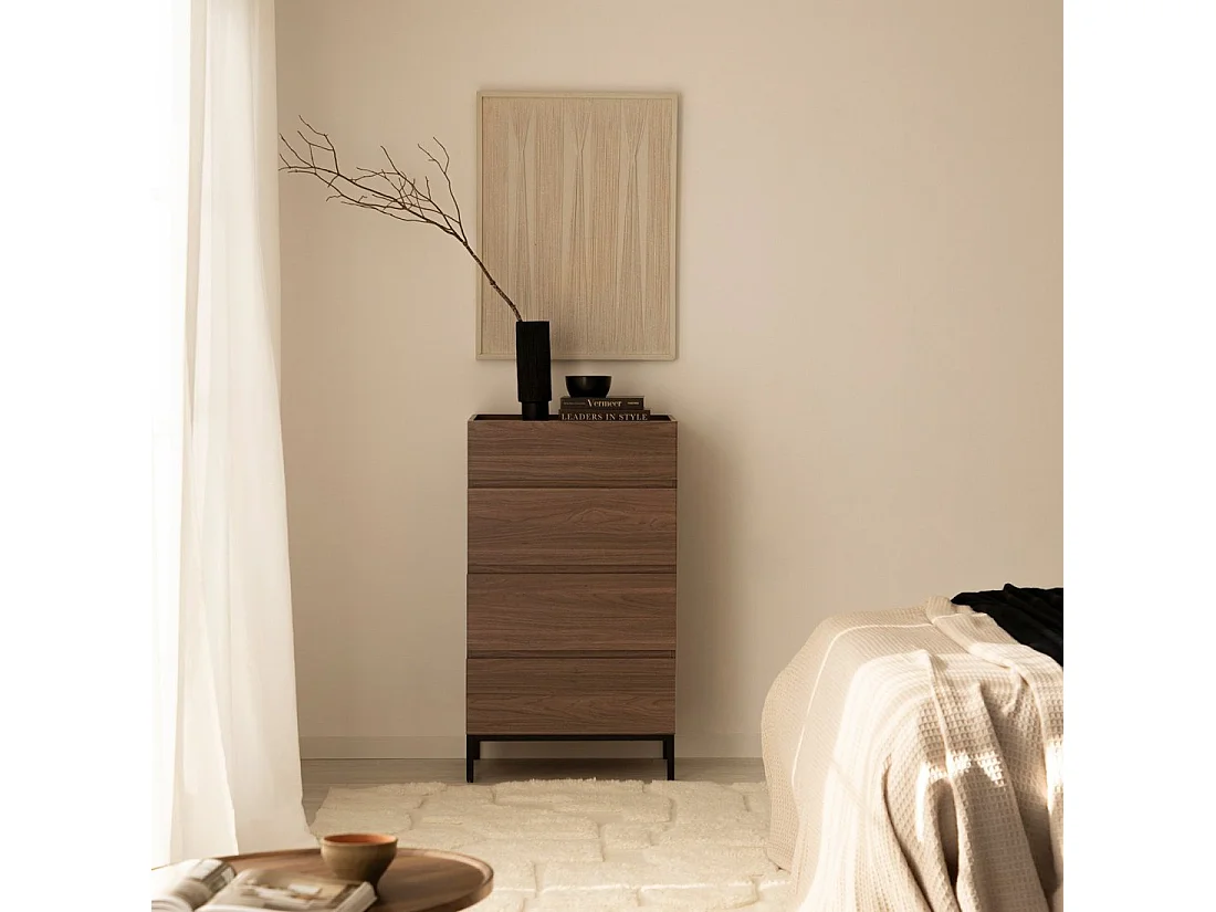 Chiffonnier en bois noyer 60x104 cm-Peyton