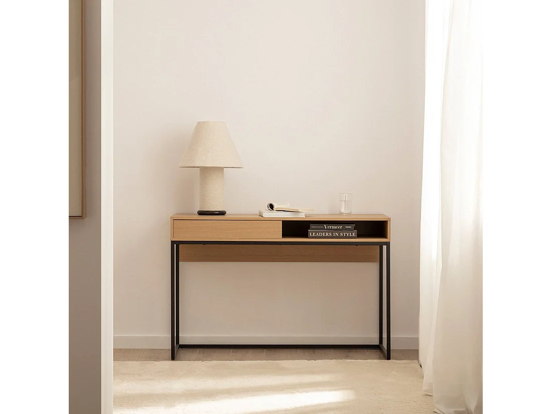 Bureau d'écriture en bois naturel 120x78 cm-Aidan