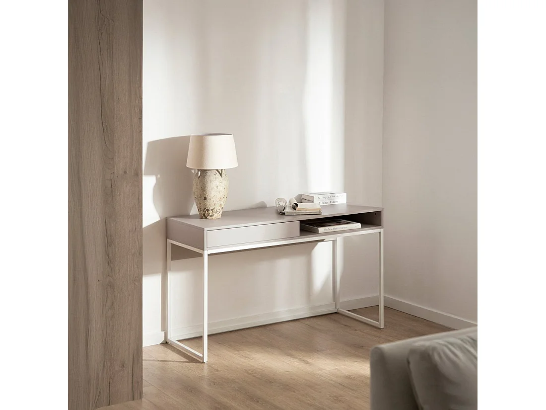 Mesa escritorio de Madera Gris perla 78 cm x 120 cm- Aidan