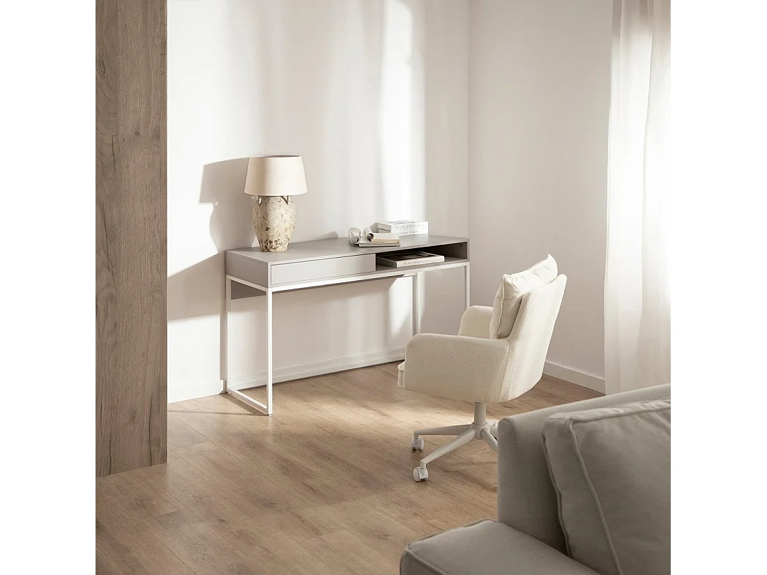 Mesa escritorio de Madera Gris perla 78 cm x 120 cm- Aidan