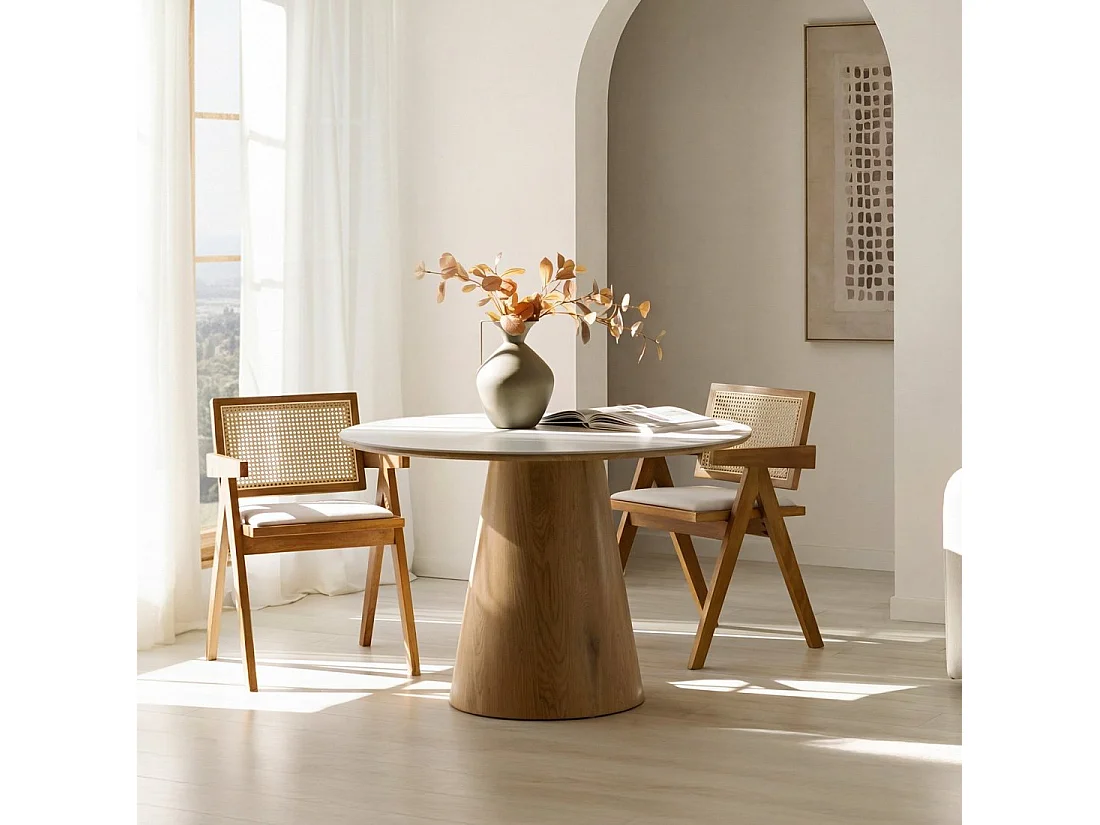 Table fixe en céramique blanc 115x75 cm-Gaia