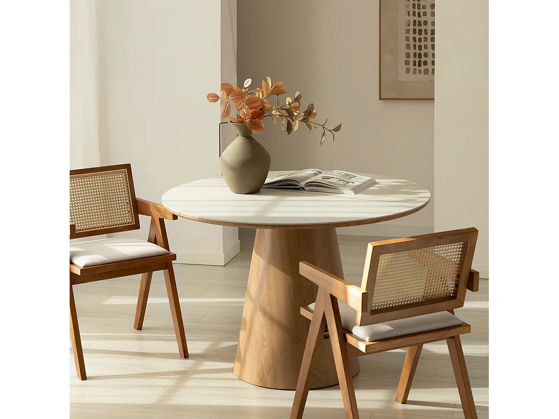 Table fixe en céramique blanc 115x75 cm-Gaia
