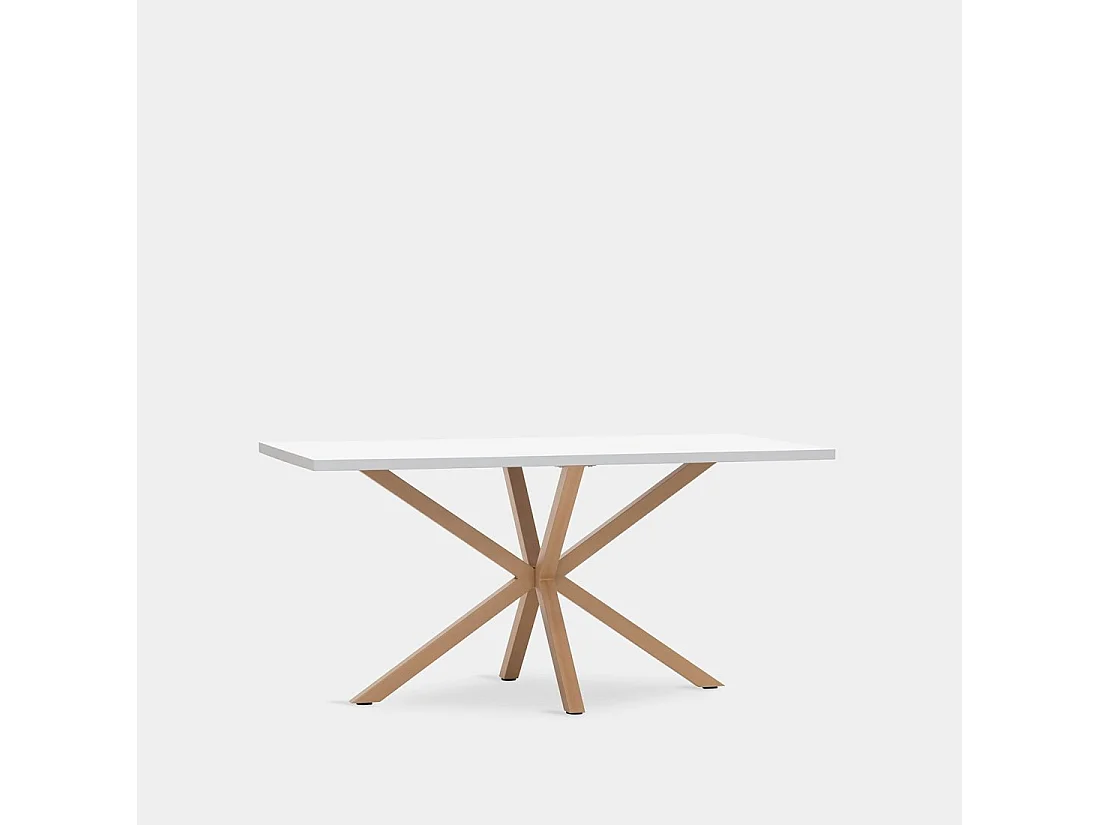 Table fixe en bois blanc 160x75 cm-Aras