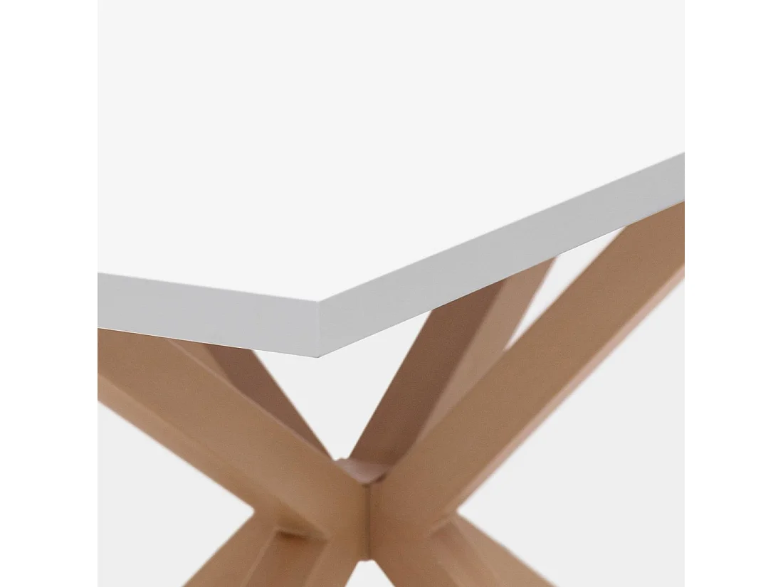 Table fixe en bois blanc 160x75 cm-Aras