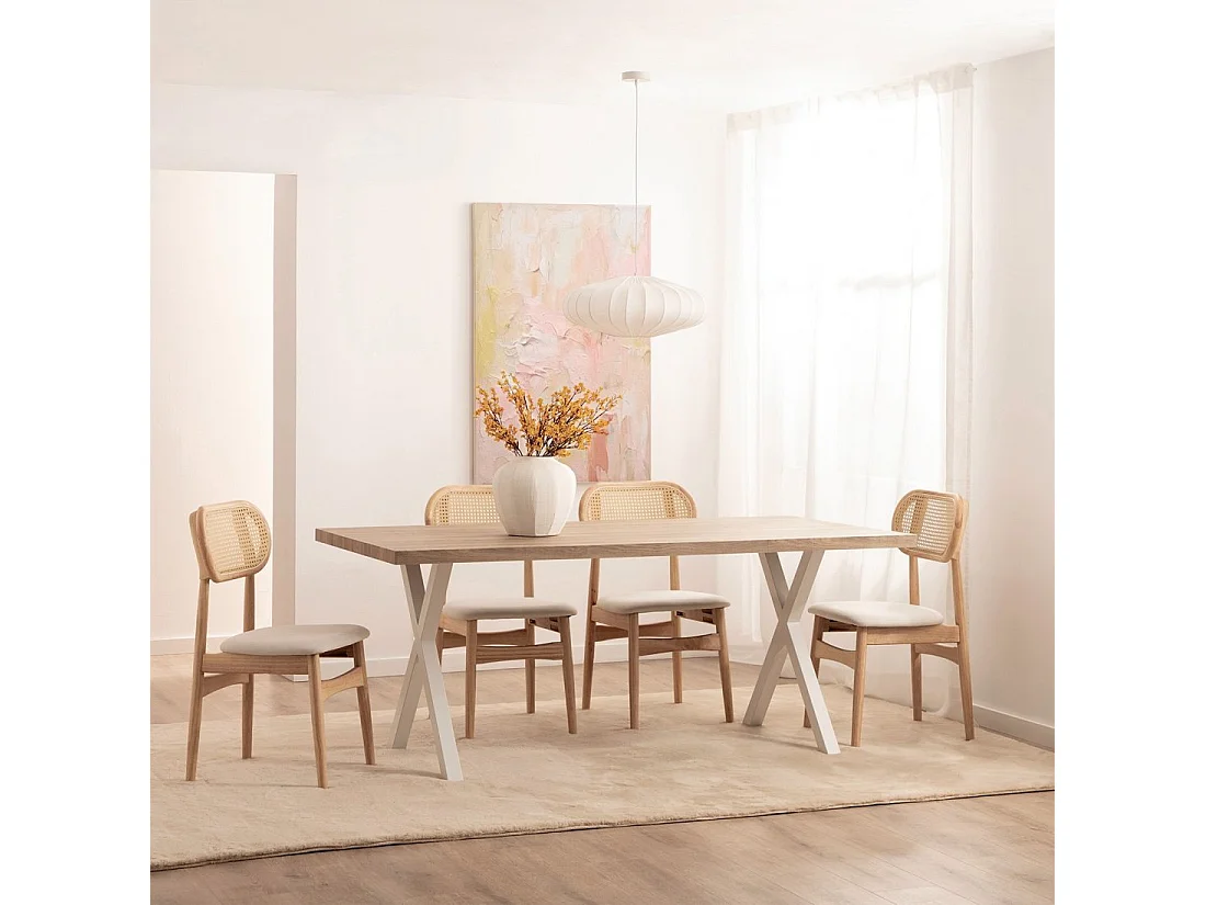 Table fixe en bois naturel 180x75 cm-Parks