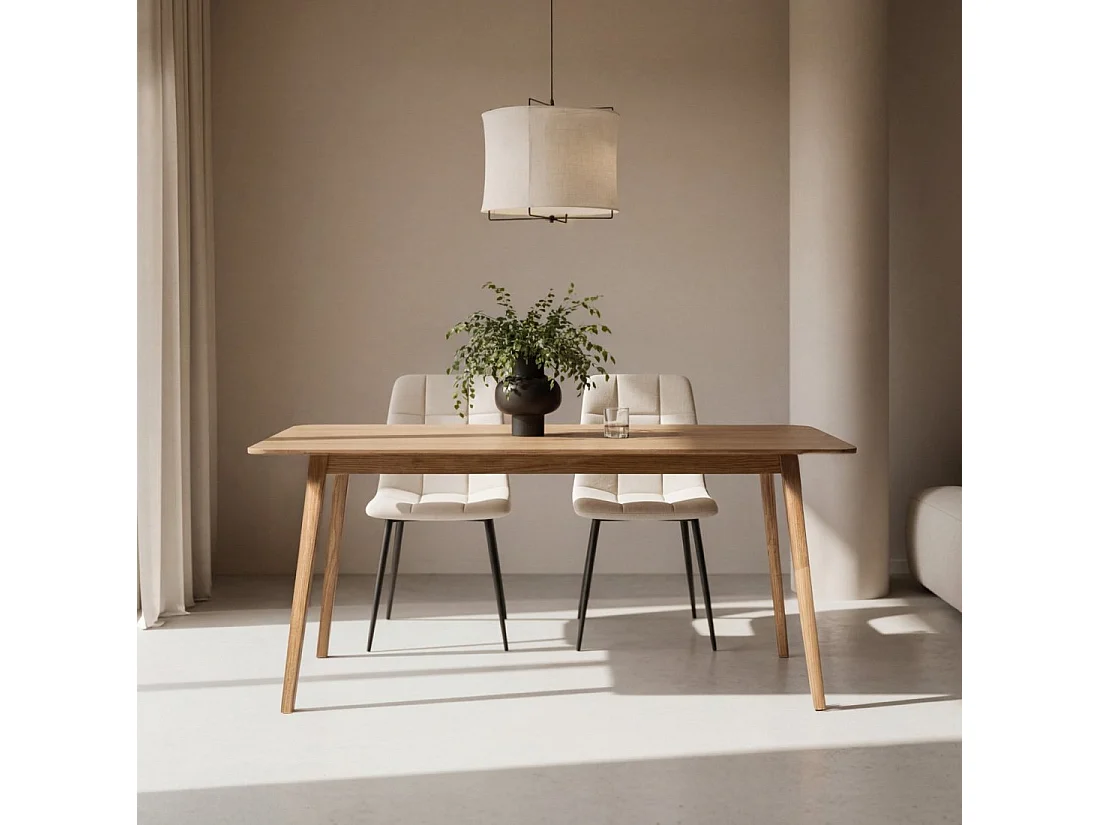 Table fixe en bois naturel 150x75 cm-Ada
