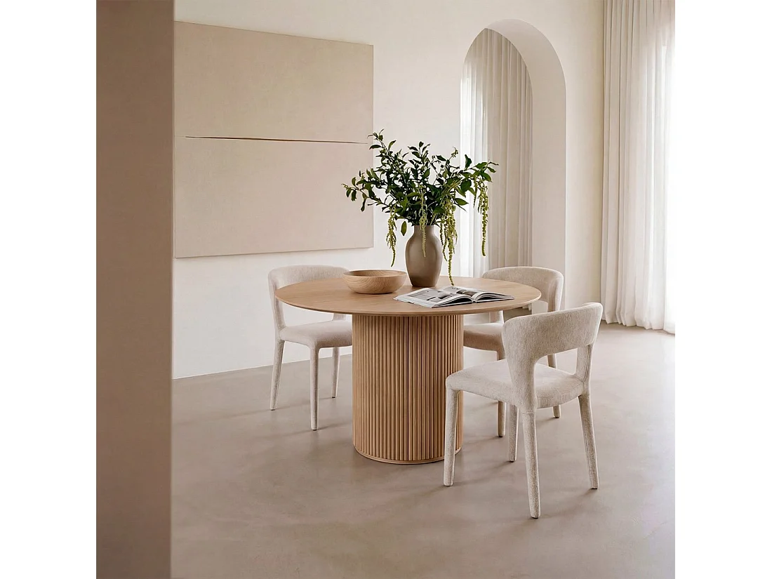Table fixe en bois naturel 120x75 cm-Vemi