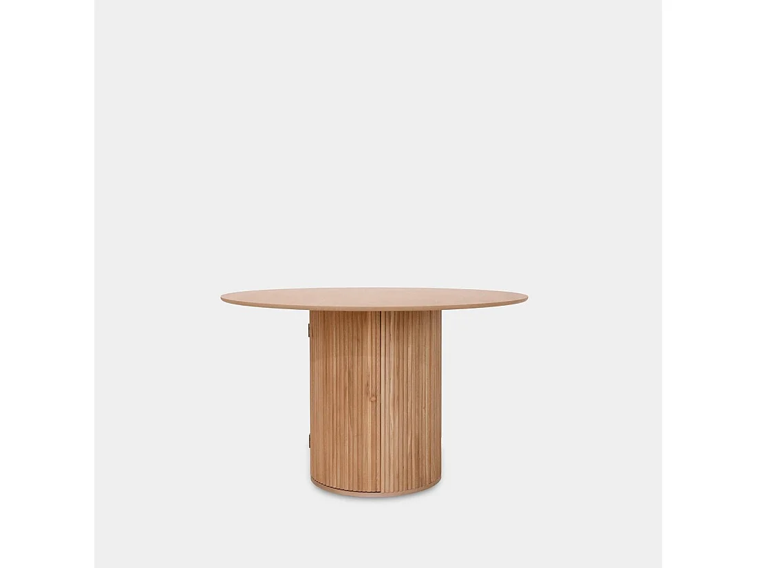 Table fixe en bois naturel 120x75 cm-Vemi