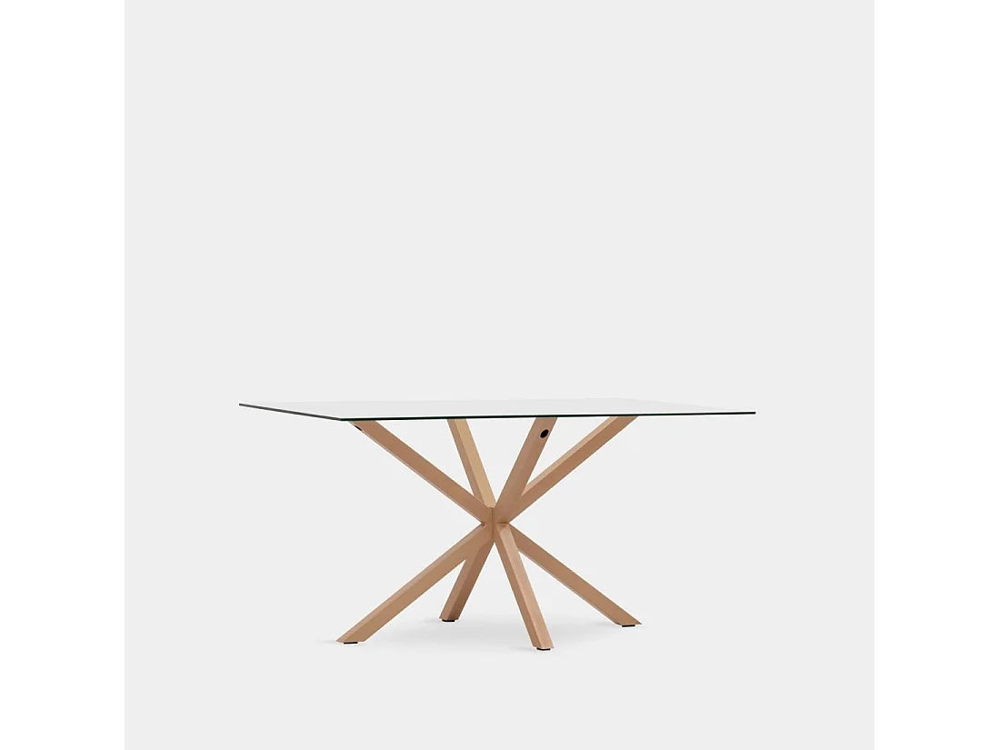 Table fixe en verre verre transparent 160x75 cm-Aras