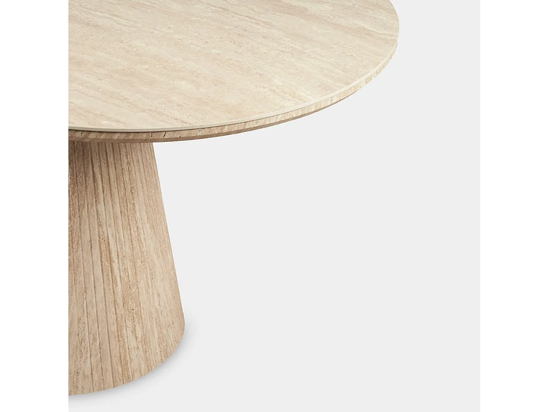 Table fixe en céramique travertin 180x75 cm-Calizia
