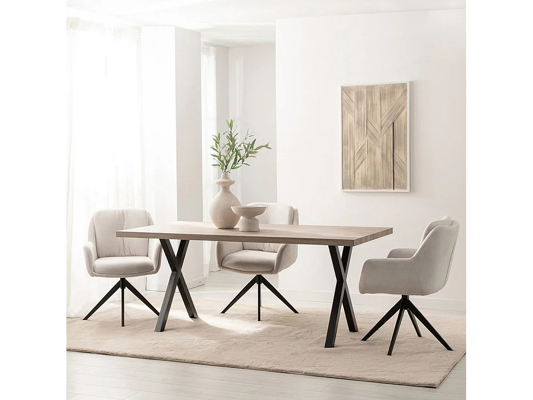 Table fixe en bois naturel 180x75 cm-Parks