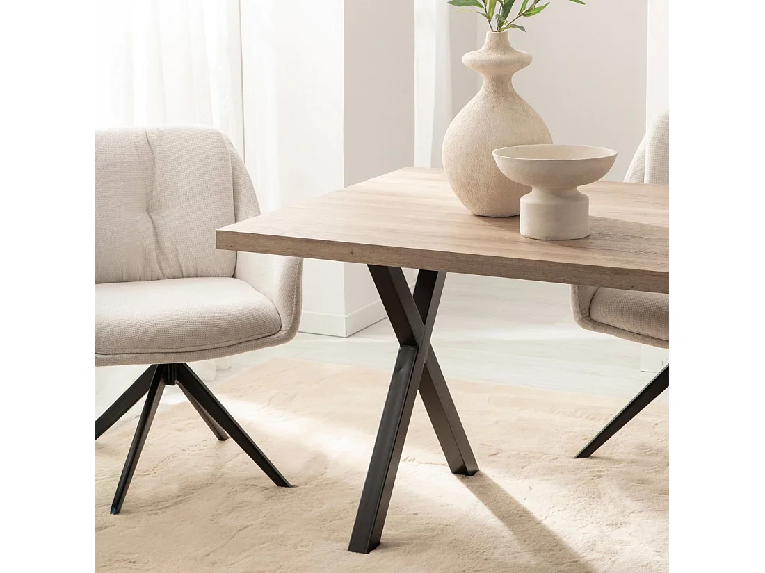 Table fixe en bois naturel 180x75 cm-Parks