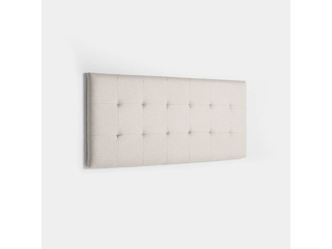 Tête de lit double en tissu beige 170x70 cm-Pier