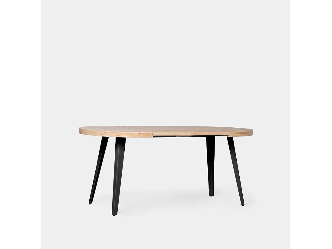 Table extensible en bois naturel 100/140/180x76 cm-Anhais