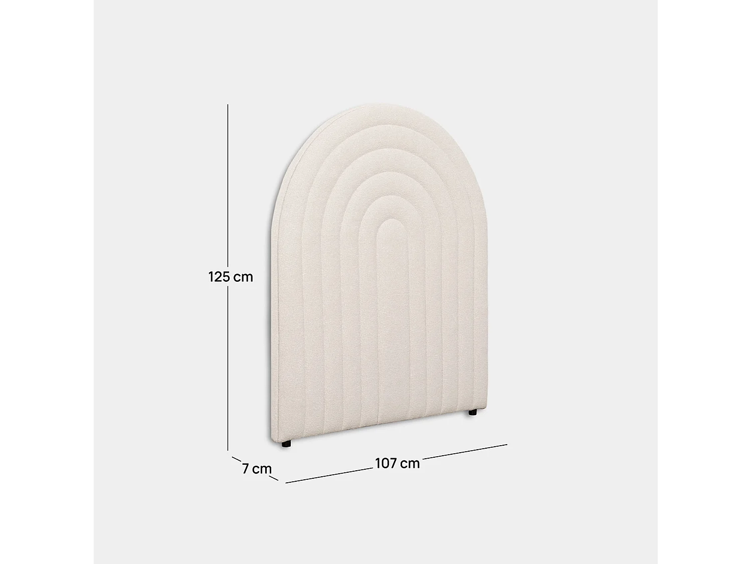 Tête de lit simple en tissu beige 107x125 cm-Kio