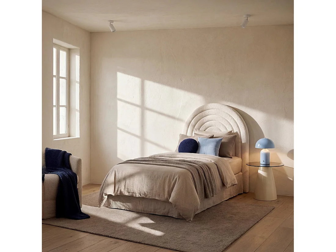 Tête de lit simple en tissu beige 107x125 cm-Kio