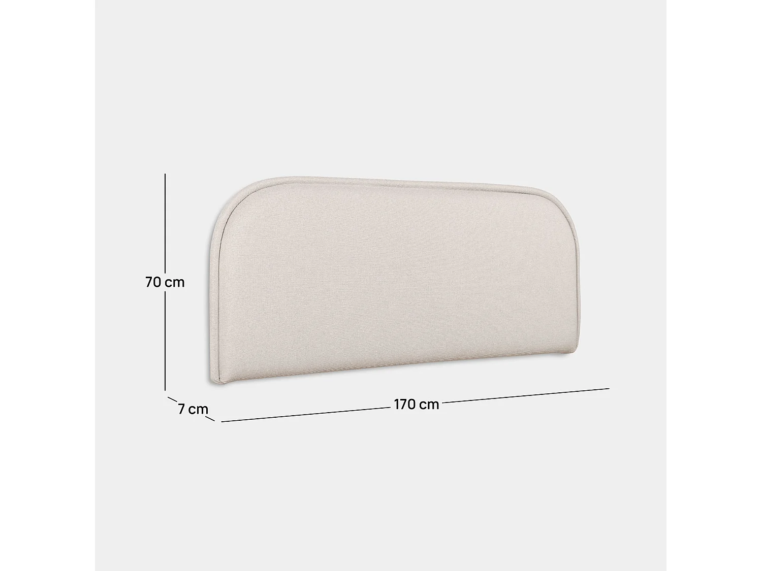 Tête de lit double en tissu beige 170x70 cm-Eden